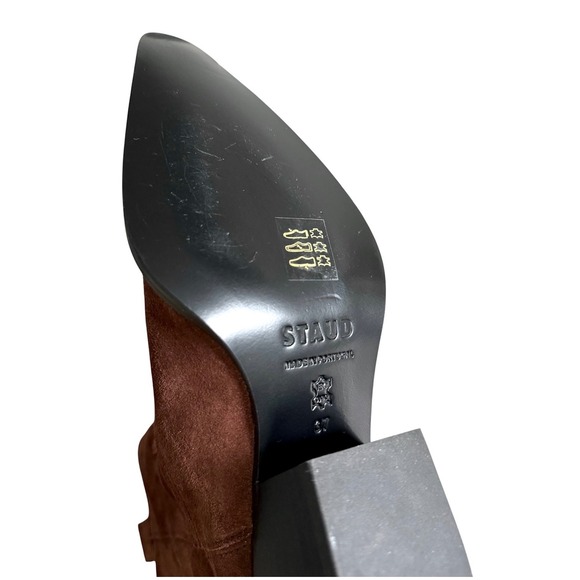 STAUD June Brown Suede Boots 37 - Picture 8 of 9